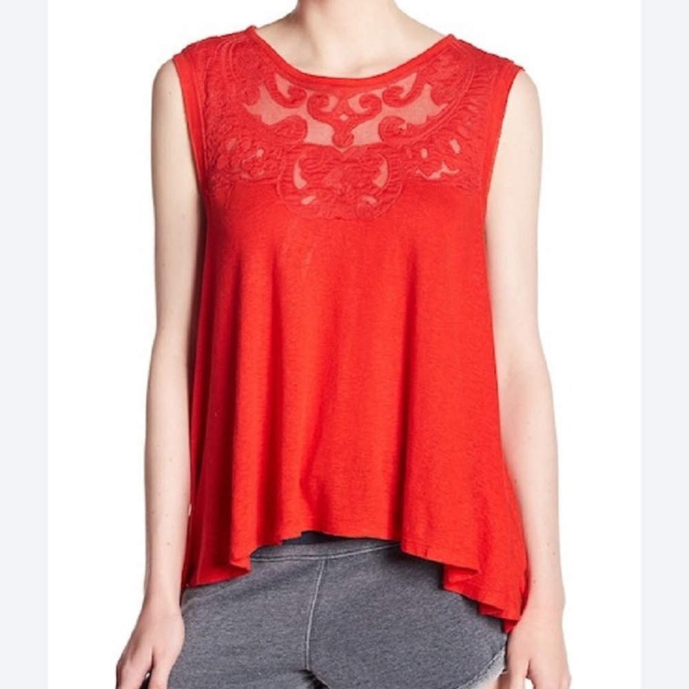 Free People Meant to Be Swing Tank in Red Size S